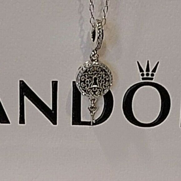 Authentic Pandora Sterling Silver *RETIRED* Regal Key Dangle Charm 797660CZ - Picture 6 of 13